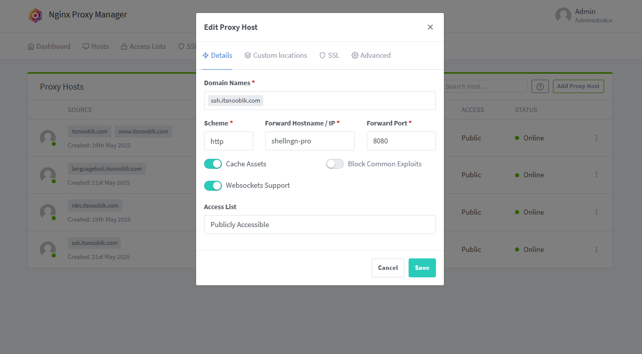 ProxyManager Web UI