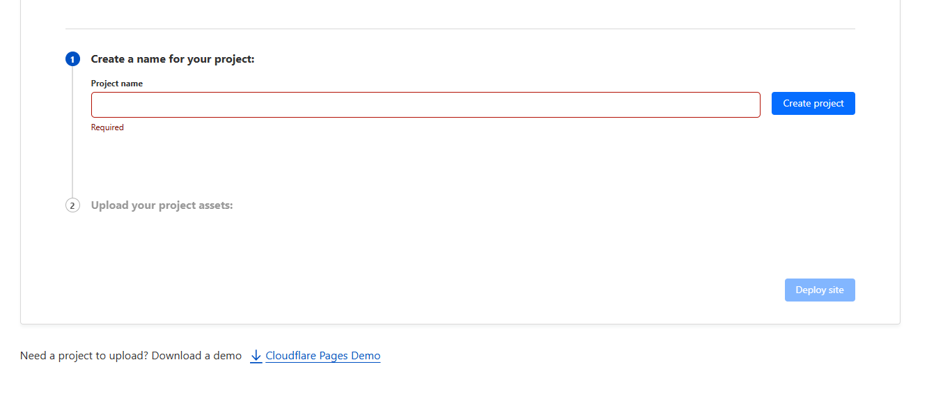 Cloudflare Pages UI